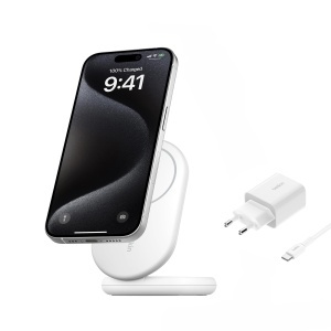 Incarcator wireless Belkin BoostCharge, 15 W, compatibil MagSafe, alb