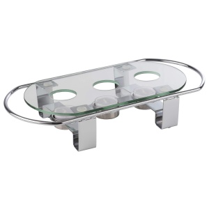 Incubator de mancare APS 35065, 3 flacari, metal, sticla, 34 x 18 x 6 cm