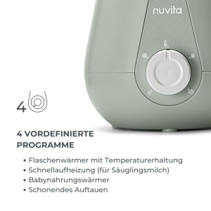 Incubator pentru biberon Nuvita 1165, 100W, Verde Sage, pentru acasa si masina - Img 2