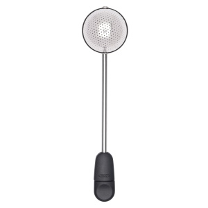 Infuzor de ceai OXO Good Grips cu functie de rasucire pentru ceai vrac - otel inoxidabil, negru