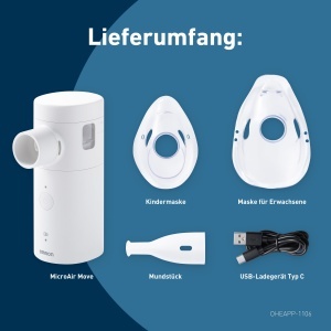 Inhalator OMRON MicroAir Move, portabil, cu tehnologie Mesh, pentru adulti si copii - Img 9