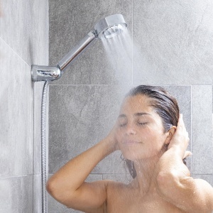 InnovaGoods Dozator 3 in 1 cu cap de dus dublu 2 moduri aromoterapie economisire apa asamblare usoara argintiu ABS - Img 9