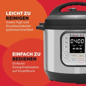 Instant Pot Duo 7-in-1 Multicooker 57L - Otel inoxidabil periat oala sub presiune mare aragaz lent aragaz de orez tigaie aparat de iaurt abur si incal - Img 5