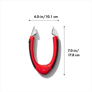 Instrument pentru indepartarea coditelor de la fructe OXO Good Grips cu lame din otel inoxidabil - Img 3