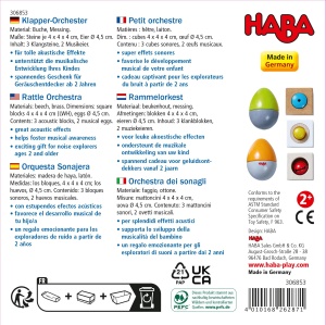 Instrumente muzicale pentru copii HABA Klapper-Orchester, 5 piese, din lemn de fag - Img 5