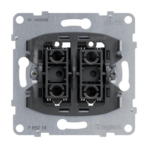 Intrerupator Dublu Legrand SEANO cu 2 Contacte Schimbatoare, LED-uri, 10AX - Img 1