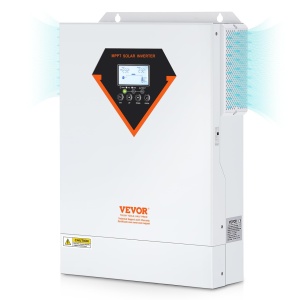 Invertor solar hibrid VEVOR 2-in-1 5500W Invertor solar 11000VA Afisaj LCD MPPT cu unda sinusoidala pura 3 moduri de incarcare (incarcare solara, incarcare la retea, incarcare hibrida) si 4 moduri de iesire (UTL, SOL, SBU, SUB)