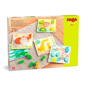 Joc de asociere HABA 306708 - Animale salbatice, 5 tablouri, din lemn colorat - Img 8