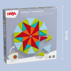 Joc de Constructie HABA Mosaik-Dreiecke 48 Piese din Lemn, 10 Carti cu Model - Img 9