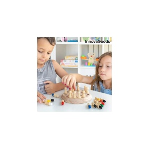 Joc de memorie din lemn Taeda InnovaGoods, 26 piese, colorat