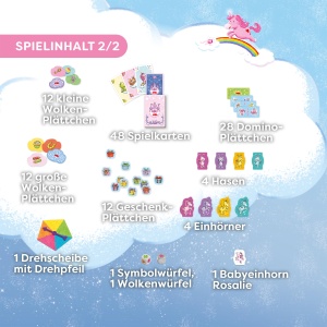 Joc de societate HABA Einhorn Glitzergluck, 9 jocuri pentru 2-4 copii, reguli simple - Img 8