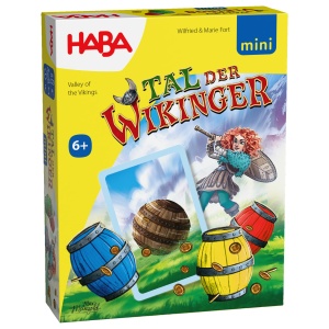 Joc de societate HABA Tal der Wikinger Mini Tactica cu figurine din lemn, 2-4 jucatori, 6 ani