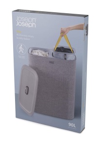 Joseph Joseph Tota 90L Cos de rufe cu capac gri cu separare haine - Img 9