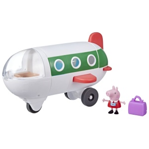 Jucarie avion Peppa Pig cu figurina Miss Rabbit, 3 locuri, unisex