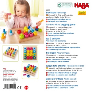 Jucarie de constructie HABA Steckspiel Farbkringel din lemn, 16 piese, invatarea culorilor - Img 7