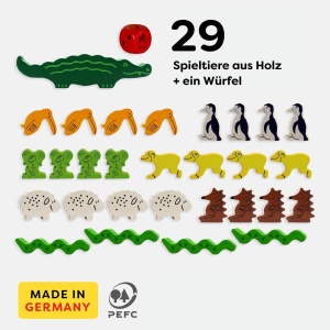 Jucarie de echilibru HABA Tier auf Tier, 29 animale din lemn, pentru copii de la 4 ani - Img 2