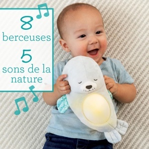 Jucarie de plus cu lumina Infantino Robbe, abtibilduri, 8 melodii, 5 sunete naturale - Img 4