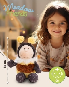 Jucarie de plus NICI Hummel Beelinda 18cm galben realizata din materiale reciclate - Img 3