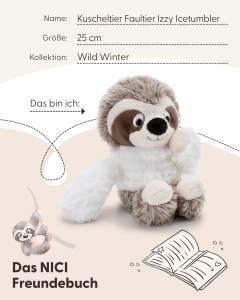 Jucarie de plus NICI Izzy Icetumbler 25cm - bej, moale, pentru copii si adulti - Img 5
