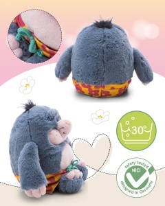 Jucarie de Plus NICI Maulwurf Berti Bermuda 30cm, Culoare Gri, cu Shorturi Colorate - Img 3