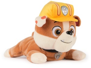 Jucarie de plus Rubble Paw Patrol, 20 cm, jucarie senzoriala pentru copii