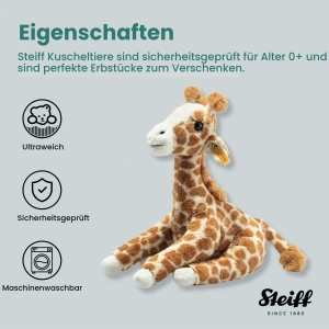 Jucarie de Plus Steiff Gina Giraffe - 25 cm, Culoare Hellbraun cu Puncte - Img 6