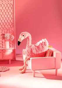 Jucarie de plus Steiff Jill Flamingo 30cm, roz, prieten de joaca - Img 5