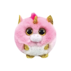 Jucarie de plus Unicorn TY Fantasia, 10 cm, roz, cu detalii aurii