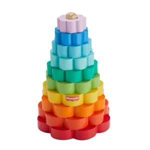 Jucarie de Stivuire Fisher-Price HXT77, din Lemn, 10 Piese, Colorate