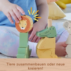 Jucarie din lemn Fisher-Price pentru sortare si stivuire animale, 9 blocuri - Img 4