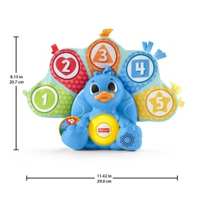 Jucarie Interactiva Fisher-Price Linkimals Pfau cu Lumini si Sunete, 9 Luni - Img 7
