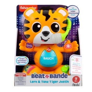 Jucarie interactiva pentru bebelusi Fisher-Price Beat Bande Tiger Justin, cu sunete si lumini - Img 6