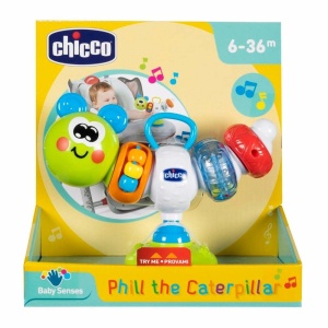 Jucarie interactiva pentru scaun de masa Chicco Phill Raupe, multicolor, 6-36 luni - Img 7