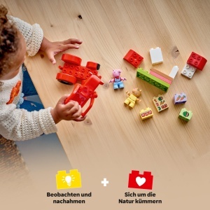 Jucarie LEGO DUPLO Peppa Wutz Traktor si Stand de Piata, 18 piese, cu 2 figurine - Img 3