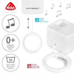 Jucarie muzicala pentru bebelusi Fehn, melodia Brahms, lavabila, 5.4 x 4.8 cm - Img 3