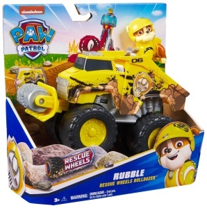Jucarie PAW Patrol Rescue Wheels Rubble Monstertruck Galben cu Figurina Detasabila - Img 6