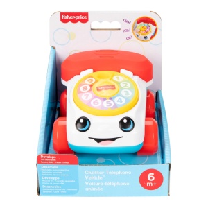 Jucarie pentru bebelusi Fisher-Price Plappertelefon, cu sunete si roti mobile - Img 6