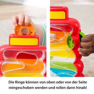 Jucarie pentru bebelusi Fisher-Price Pyramida cu Ringi Colorati, 5 Ringi, Activitate Cauza-Efect - Img 4
