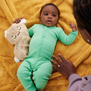Jucarie pentru bebelusi Fisher-Price Soothe Settle Bunny, cu sunete si lumina, moale - Img 2