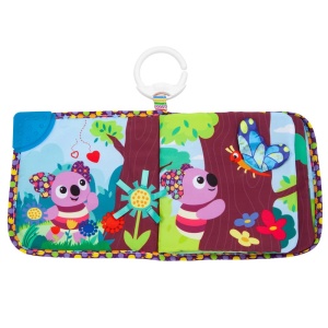 Jucarie pentru bebelusi Lamaze Walla Walla Koala carte moale cu texturi si sunete clip pentru atasare - Img 4