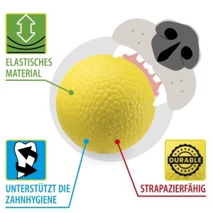 Jucarie pentru caini Ferplast minge pentru caini confectionata din material durabil non-toxic rezistent la muscaturi pentru igiena dentara a cainilor  - Img 3