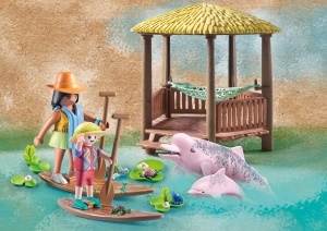 Jucarie PLAYMOBIL Wiltopia 71143 Paddeltour cu Flussdelfine, 44 piese, reciclabil - Img 3
