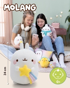 Jucarie Plus NICI Molang 24cm Alb Cu Stea Cazatoare In Cutie Cadou - Img 2