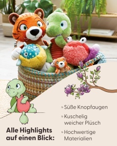 Jucarie Plus NICI Turtle Tateus 35cm - Materiale Reutilizate Design Realist - Img 4