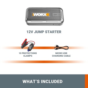 Jump Starter WORX WX854 12V, 11000 mAh, 30 Starturi, Powerbank - Img 7