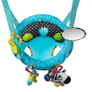 Jumper pentru usa Bright Starts Deluxe, cu 4 jucarii, scaun detasabil si usor de transportat - Img 8