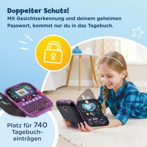Jurnal digital VTech Kidisecrets Selfie Music 2.0, 128 MB, 2 camere, negru - Img 4