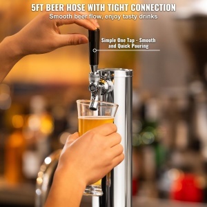 Kegerator VEVOR TJZQBFPQGZ-S-EU Turn de Bere din Otel Inoxidabil Sistem S-Cuplaj Regulator W218 - Img 4
