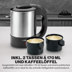 Kettle electric Clatronic WKR 3624, 0.5L, 1000W, inox, cu 2 cani - Img 2