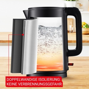 Kettle electric Tefal KO1408E0, 1.5L, dublu perete, negru - Img 3